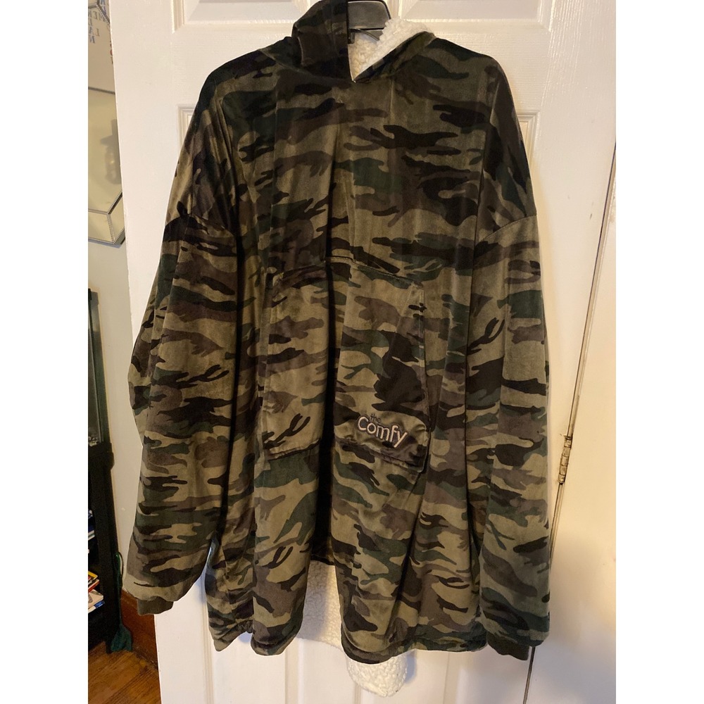The Comfy Original Oversized Wearable Blanket Hoodie Camo Sherpa Lined One Size